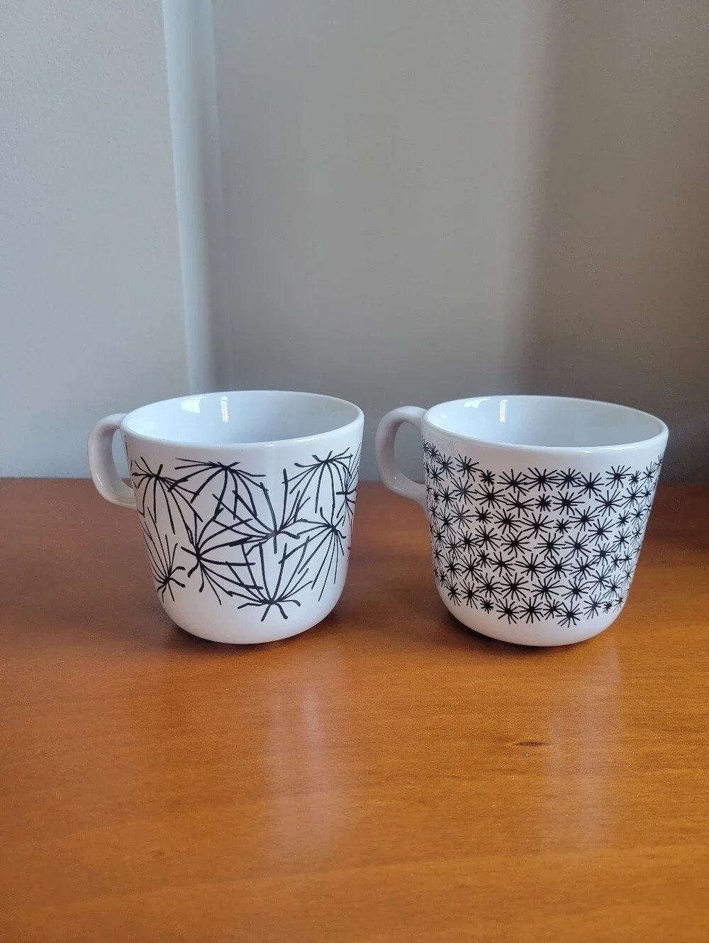 Ikea Coffee Mugs Maria Vinka Ungdom Black & White Starburst Tea Cup 7 oz.